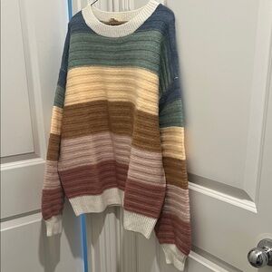 BiBi Multicolor Striped Crew Neck Sweater